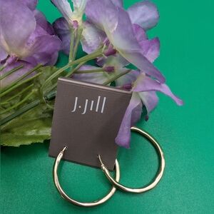 NWT J. JILL Classic Gold Hoop Earrings 1-1/4"
